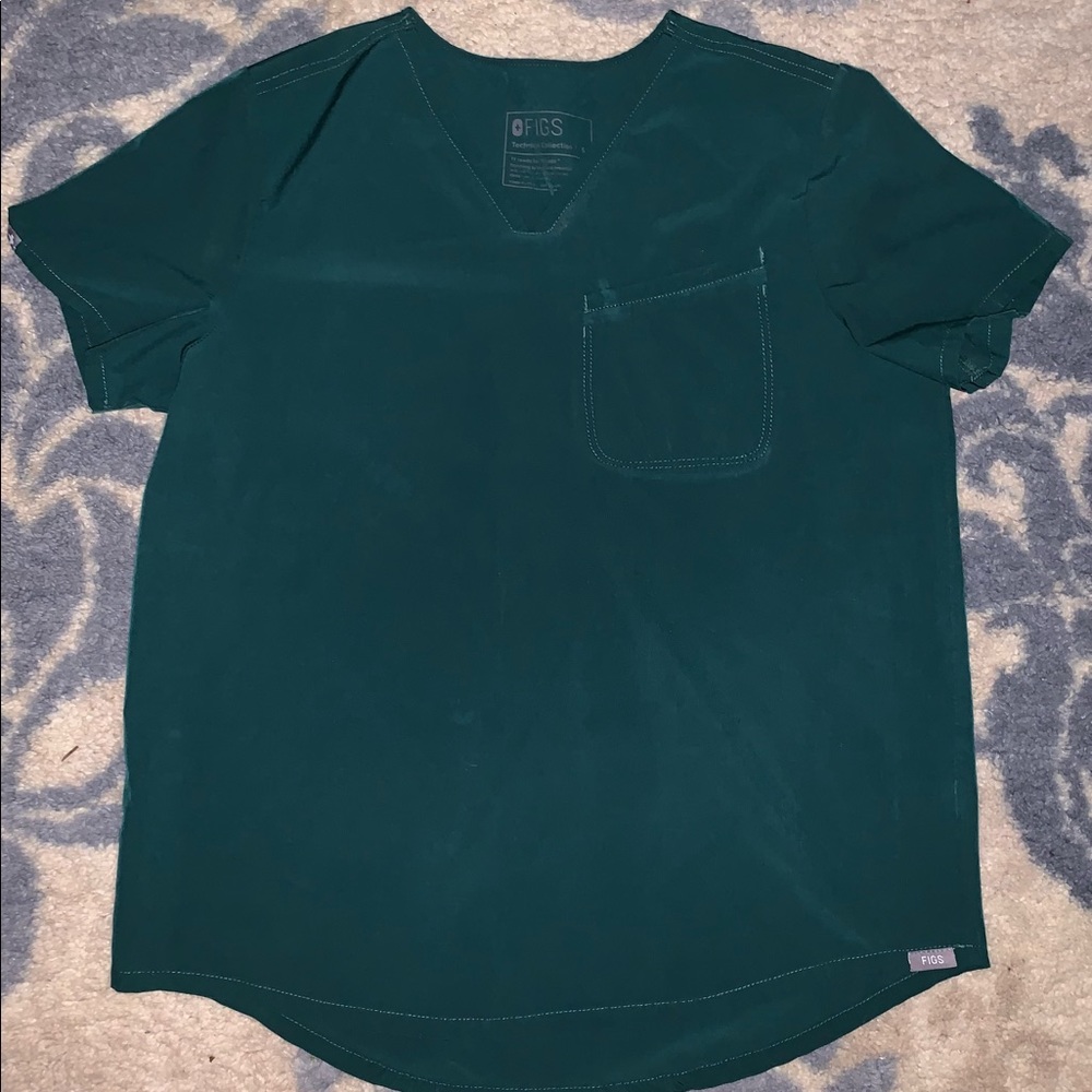 FIGS hunter green scrub top